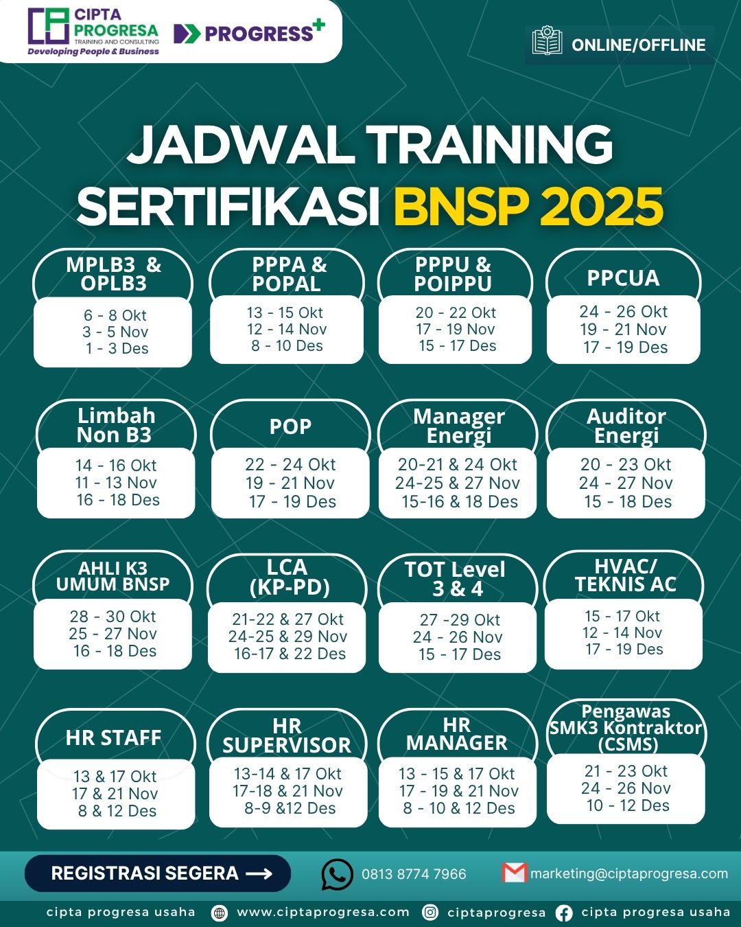 Jadwal Training Sertifikasi BNSP